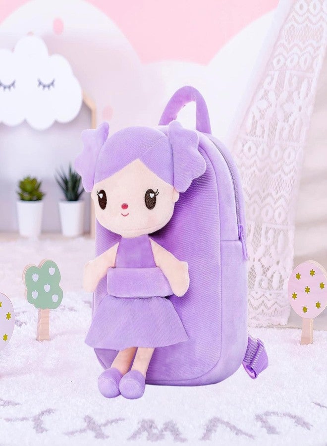 فرانتك حقيبة ظهر مدرسية ناعمة ولطيفة للأطفال من فرانتيك (دمية مايرا كاملة الجسم، بنفسجية، 24 قطعة) - Image 5