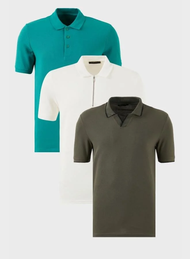 Buratti  Buratti Cotton Regular Fit 3-Pack Polo Collar T-Shirt Men's Polo Collar T-Shirt 59029641527S3 for Men | Best Price UAE