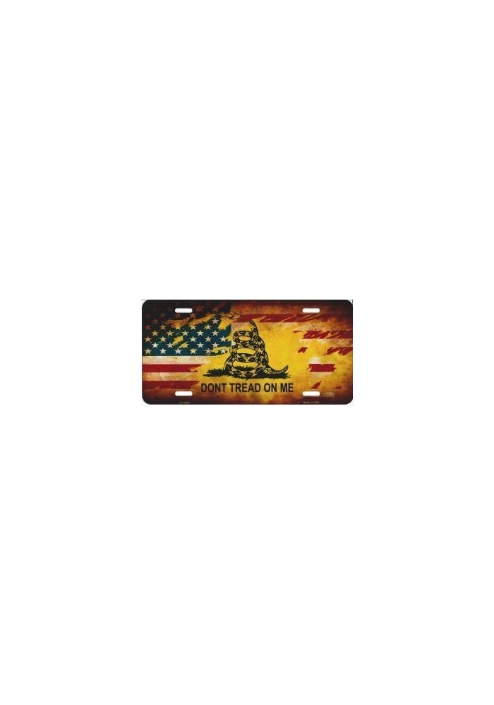 Smart Blonde Do Not Tread On Me US Flag License Plate - Image 2