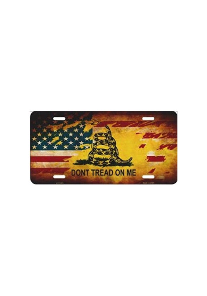 Smart Blonde Do Not Tread On Me US Flag License Plate - Image 1