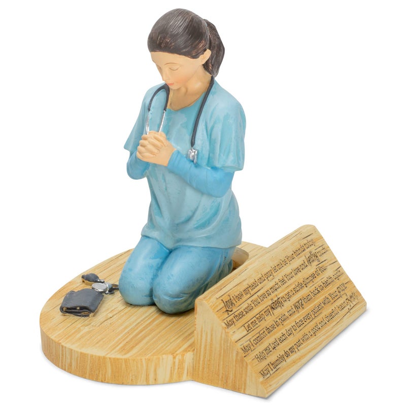 Dicksons Nurse's Prayer, Kneeling in Uniform 4.5 x 5.5 Resin Stone Tabletop Figurine - Image 1