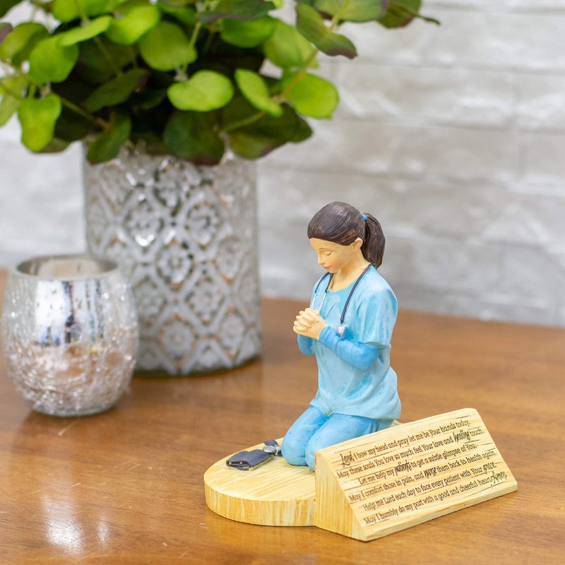 Dicksons Nurse's Prayer, Kneeling in Uniform 4.5 x 5.5 Resin Stone Tabletop Figurine - Image 2