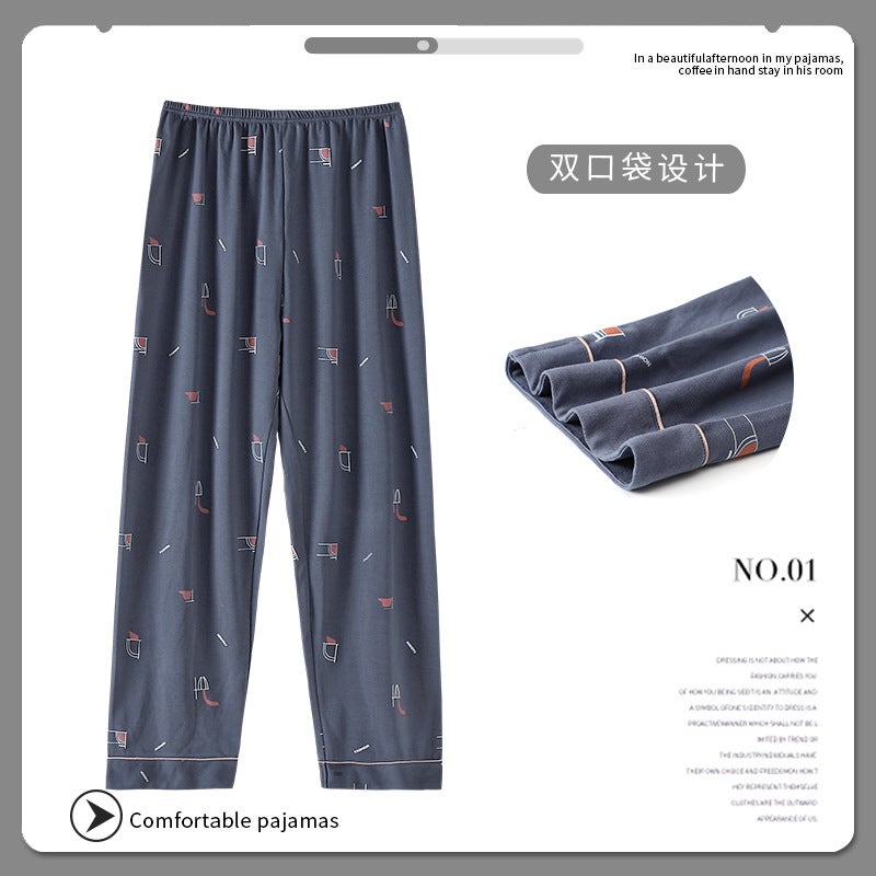 Mens Cotton Lounge Pants with Pockets Spring AutumnMZY-324 MZY-324