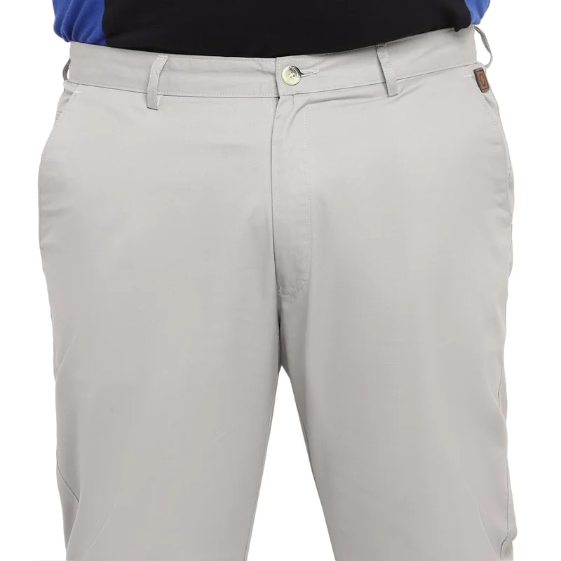 Urbano Fashion  Urbano Plus Men's Grey Cotton Regular Fit Casual Chinos Trousers for Men | Best Price UAE