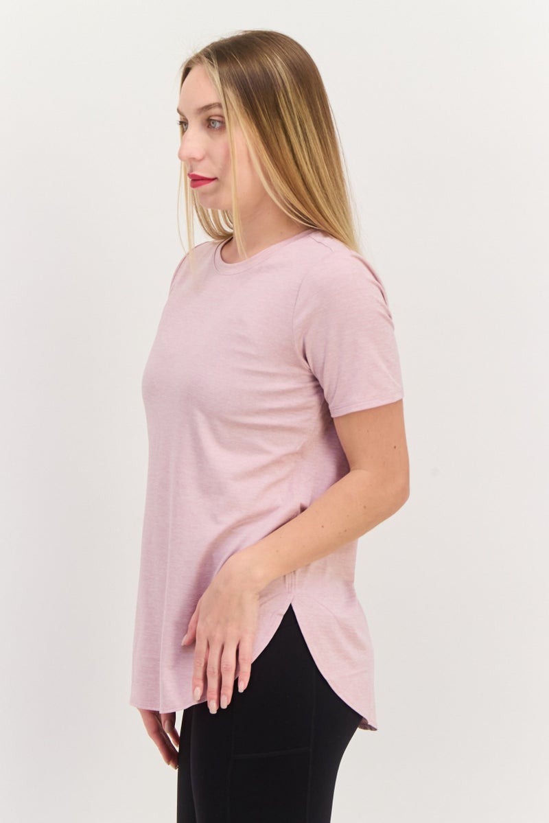 SKECHERS Women Sportswear Fit Short Sleeve Training Top, Pink - Image 3