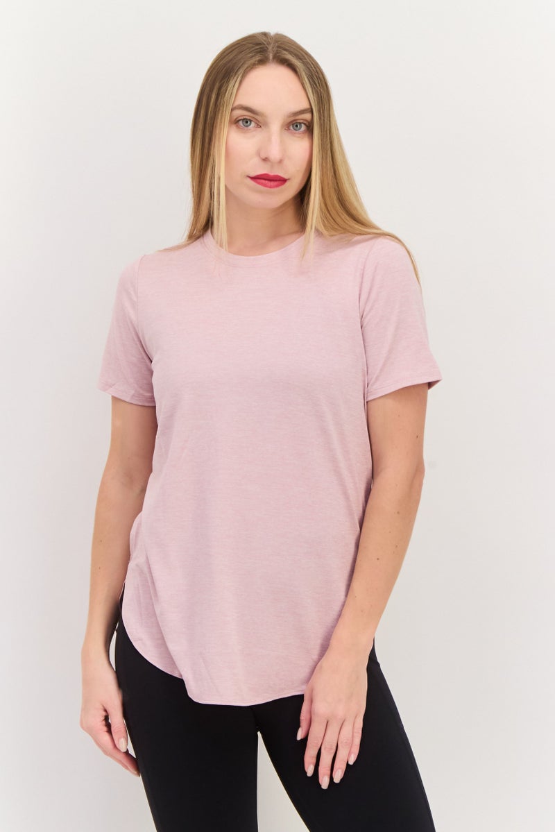 SKECHERS Women Sportswear Fit Short Sleeve Training Top, Pink - Image 1
