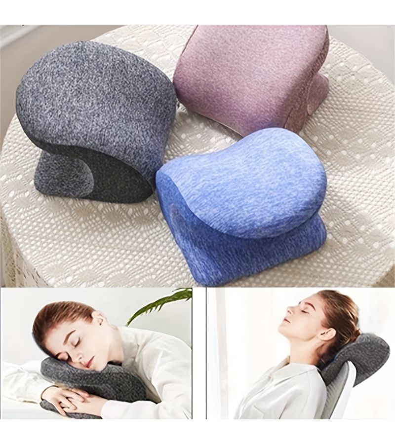 Ergonomic Nap Pillow Red Violet Mussel Shaped Slow Rebound Washable Travel Office - Image 1