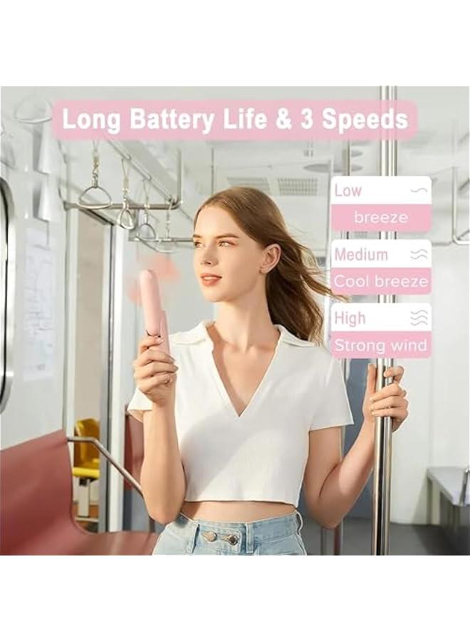 HOOKOR Portable Small Pocket Fan - Handheld Foldable Fan - Quiet Personal Fan Speed Adjustable for Stylish Kids Girls Women - Indoor Outdoor Travel (Pink) - Image 2