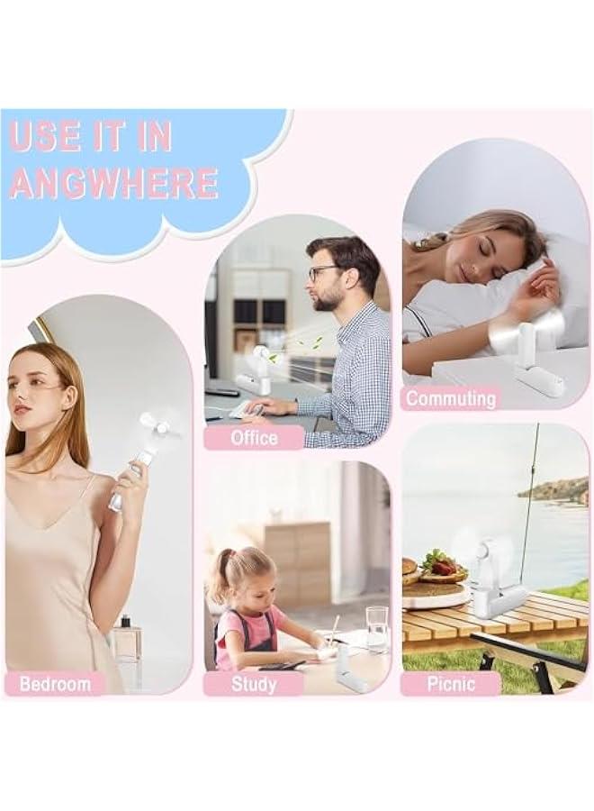 HOOKOR Portable Small Pocket Fan - Handheld Foldable Fan - Quiet Personal Fan Speed Adjustable for Stylish Kids Girls Women - Indoor Outdoor Travel (Pink) - Image 5