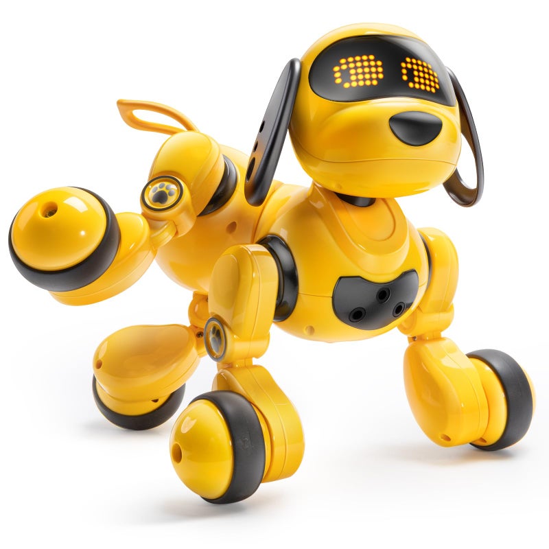 Ruko 18011 Smart Robot Dog Toy for Kids Interactive Puppy with Remote Gesture Control Programmable LED Face Expressions Fun Gift for Boys Girls Ages 3 4 5 6 7 8 Yellow - Image 3