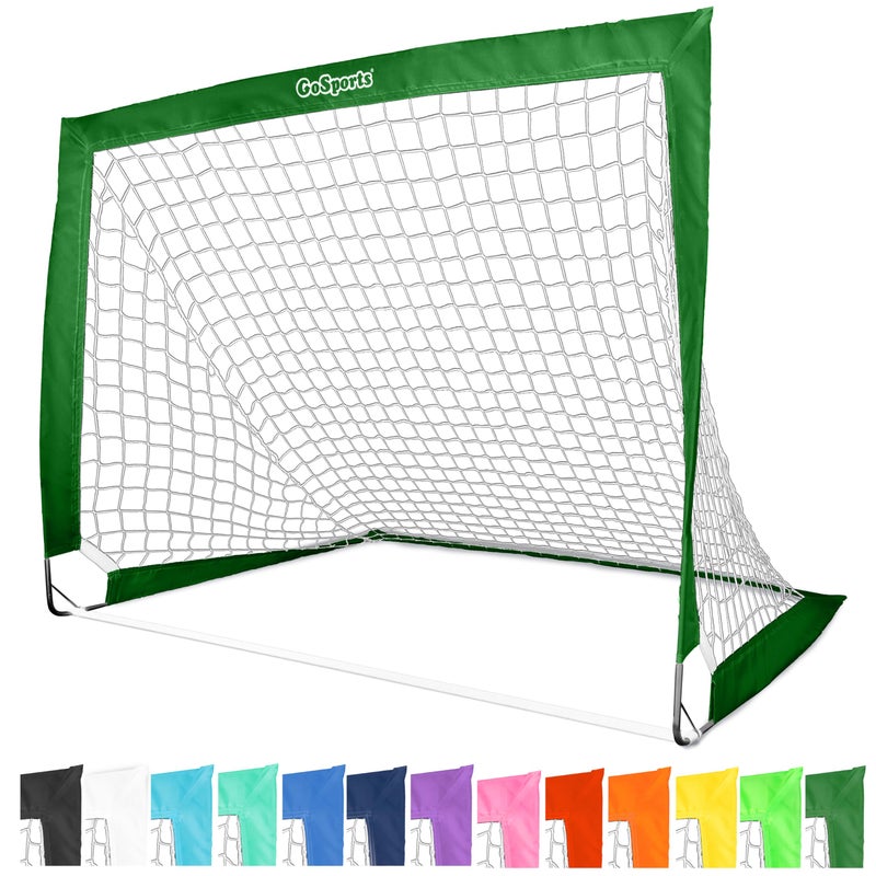 GoSports Team Tone 4 ft x 3 ft Portable Soccer Goal for Kids Pop Up Net for Backyard Dark Green - Image 2