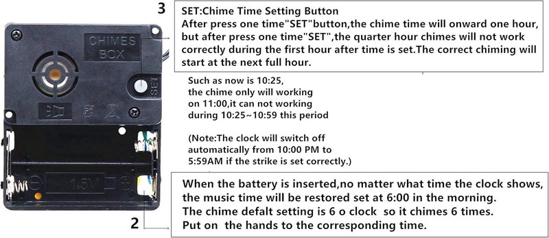 TIKROUND Westminister Chime Box for Movement with Hour Trigger Switch Clock Repair Replacement Kit - Image 3