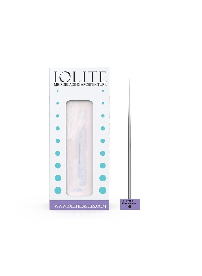 IOLITE Microblading 1 Prong flat needle spmu needle size 25mm one time use disposable blade Sterile packaged 12pcs - Image 1