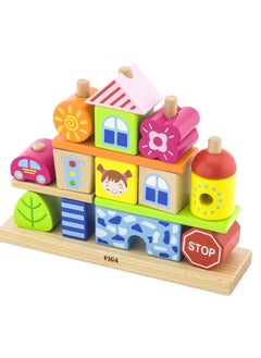 VIGA Viga Wooden Stacking Blocks Playset (14 Pieces)  - Image 2