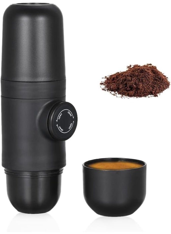 Handheld Portable Espresso Coffee Maker, 8 Bar Pressure Travel Coffee Machine, Manual Coffee Brewer Compatible with Ground Coffee, Compact Lightweight Espresso Device for Camping, Hiking, Home, Office, Single-Serve Manual Coffee - Image 1