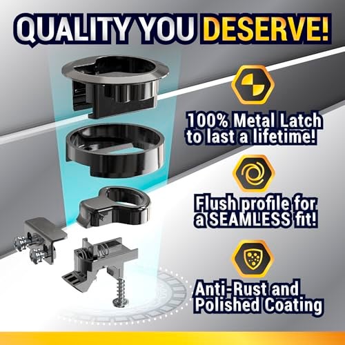 LATCH.IT 2-Pack RV & Boat Hatch Latches | Black Flush Mount – RV Slam Latch & Boat Lid Lock | Fits 2” Diameter & up to 0.5” Thickness Doors | Latches for Marine, Trailers, Camper, DIY & Home Use! - Image 4