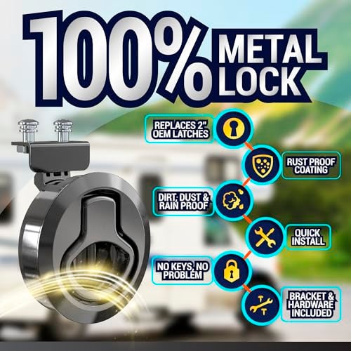 LATCH.IT 2-Pack RV & Boat Hatch Latches | Black Flush Mount – RV Slam Latch & Boat Lid Lock | Fits 2” Diameter & up to 0.5” Thickness Doors | Latches for Marine, Trailers, Camper, DIY & Home Use! - Image 5