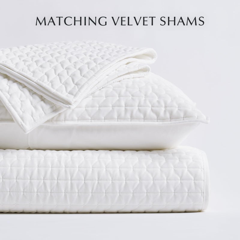 EVERGRACEHOME EverGrace Luxury Quilt Set King Size 3 Piece, Soft Cross-Stitch Comforter Set with Pillow Shams, Lightweight Coverlet Bedspread for All Seasons, Bright White - Image 5
