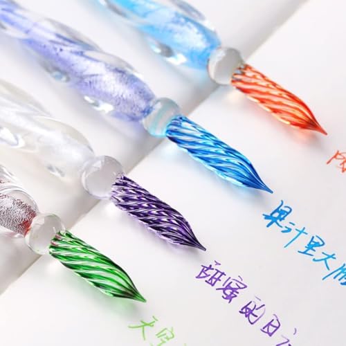HOUSE HATCH Crystal Glass Dip Pen And Ink Set of 12 Colors Crystal Glass Calligraphy Pens With Ink And Holder For Art, Painting, Writing, Decoration & Calligraphy Kits for Beginners - Image 5