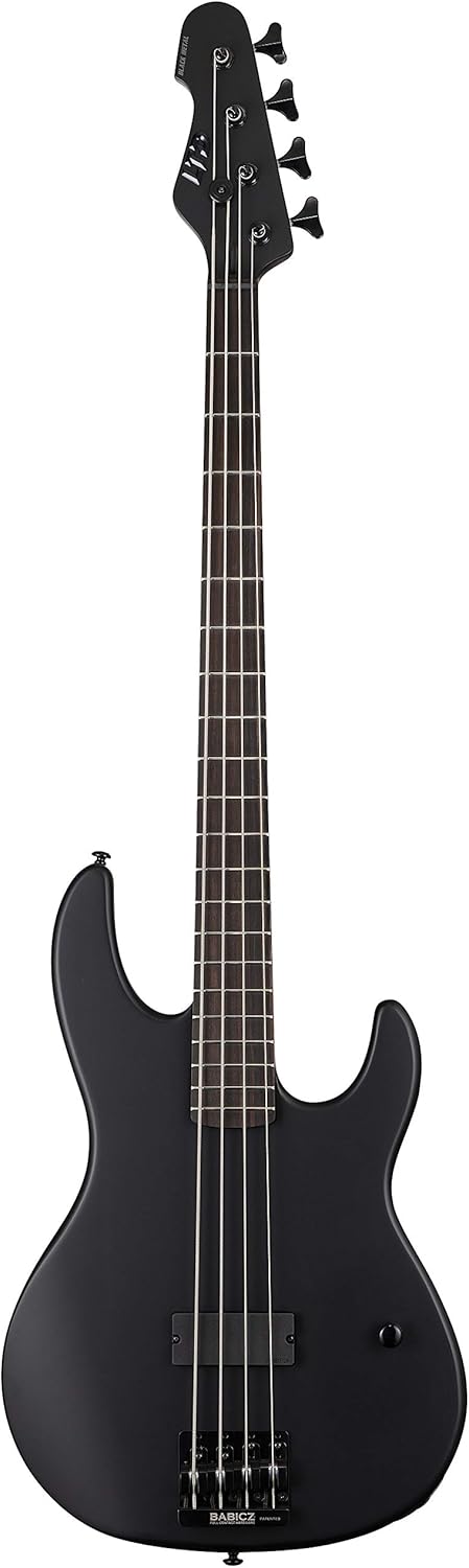 ESP LTD AP4 Black Metal Bass Guitar Black Satin - Image 2