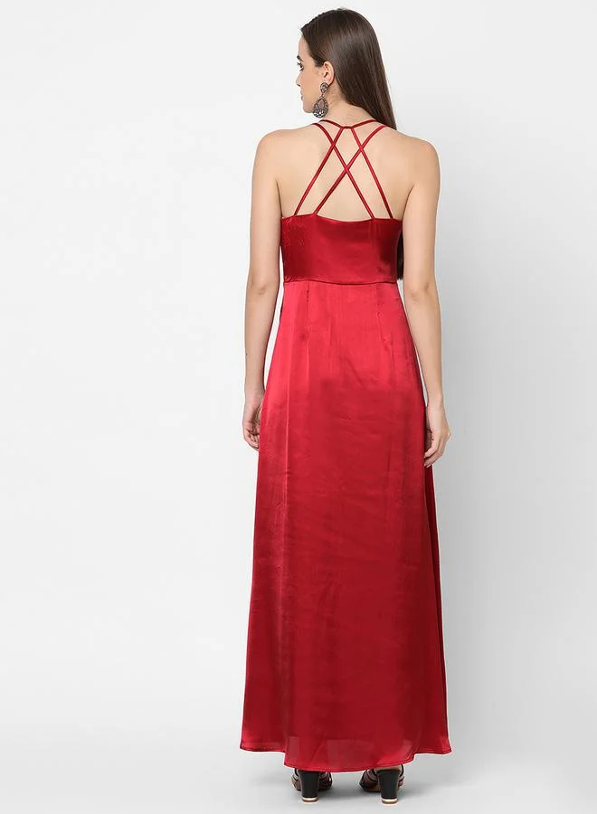 ميش Strappy Cross Back A-Line Maxi Dress by Styli
