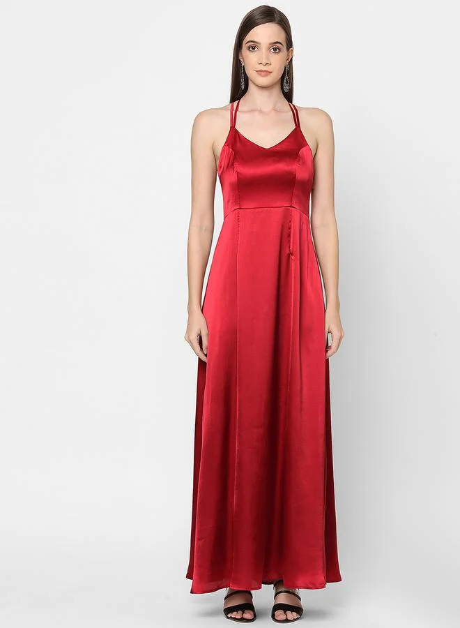 ميش Strappy Cross Back A-Line Maxi Dress by Styli