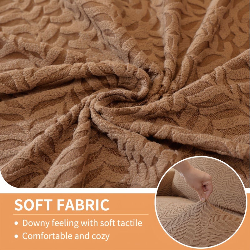 Textured Stretch Sofa Cover Two Seater Cream Color Elastic Couch Slipcover Pet Friendly Non Slip Washable Furniture Protector For Dogs Cats Living Room - Image 4