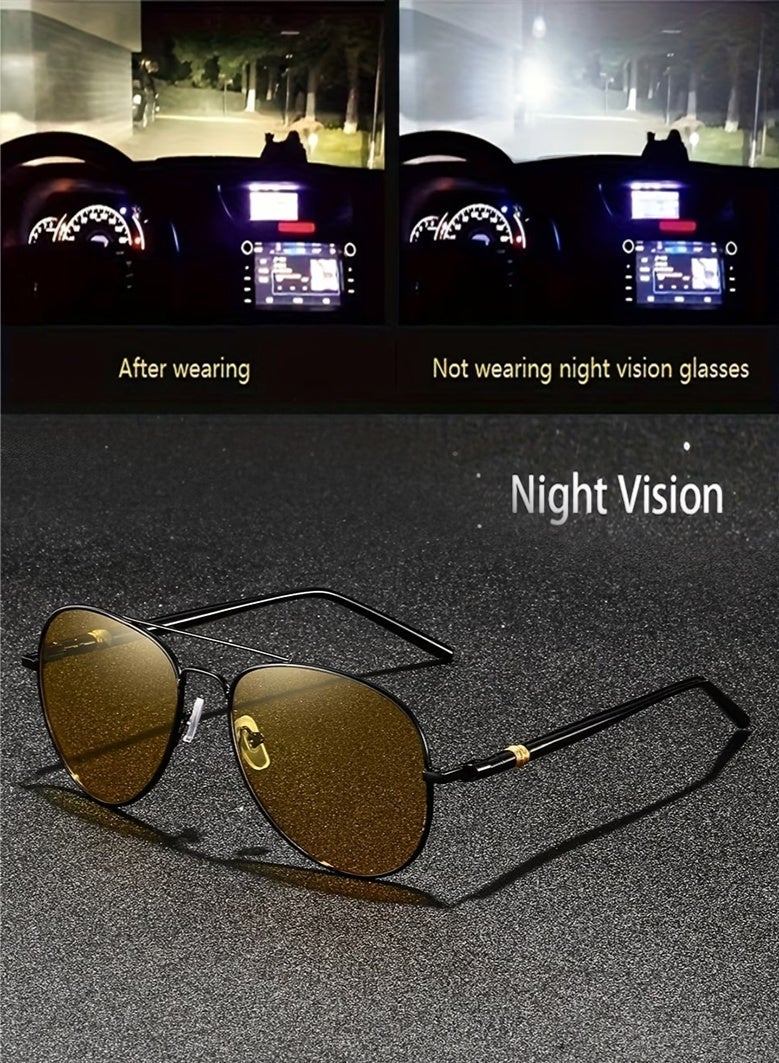 Arabash Night Vision Glasses with Anti-Glare Lenses – Stylish Black Grey Glasses for Driving, Parties & Everyday Use - Image 1