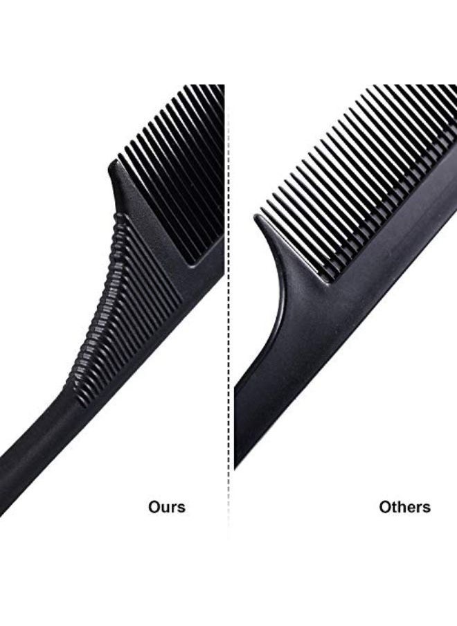 Leinuosen - 2 Pieces Rat Tail Fine Tooth Comb Carbon Fiber Teasing Styling Comb Anti Static Heat Resistant Tail Comb For Back Combing Root Teasing Adding Vo Evening Styling Women Men - Image 1