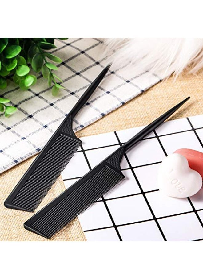 Leinuosen - 2 Pieces Rat Tail Fine Tooth Comb Carbon Fiber Teasing Styling Comb Anti Static Heat Resistant Tail Comb For Back Combing Root Teasing Adding Vo Evening Styling Women Men - Image 1