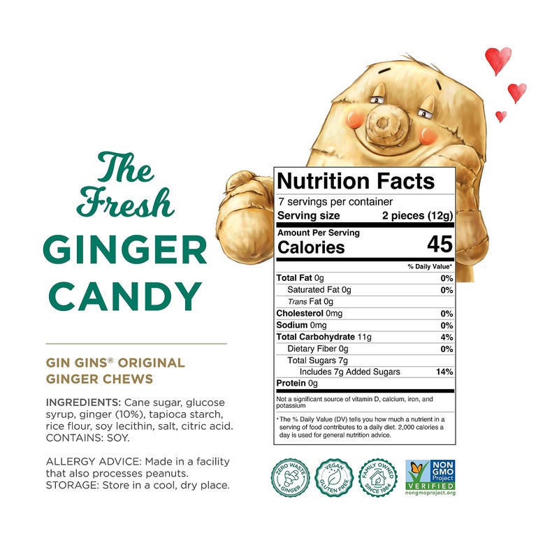 The Ginger People Original Gin Gins Chewy Ginger Candy - 4.5 oz - Image 2