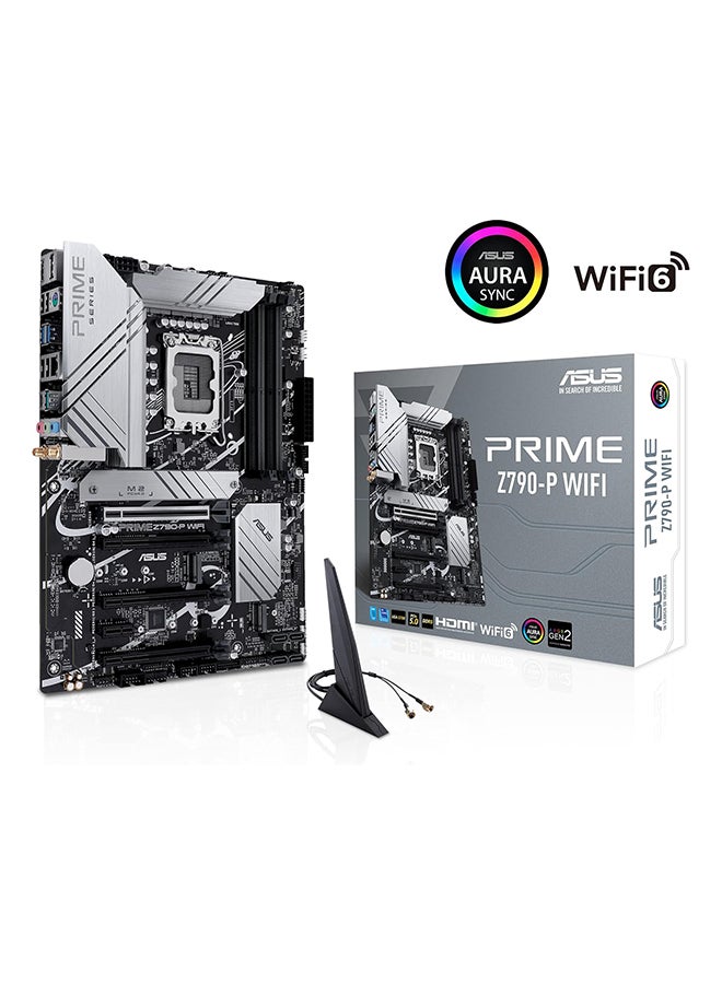 أسوس اللوحة الأم Prime Z790-P WiFi LGA 1700 (Intel¬Æ الجيل الثالث عشر والثاني عشر) ATX (PCIe 5.0، DDR5، 14+1 مراحل طاقة، 3X M.2، WiFi 6، Bluetooth v5.2، 2.5 جيجابت LAN، اللوحة الأمامية USB 3.2 الجيل الثاني من النوع C، ثاندربولت 4/USB4) أسود - Image 5