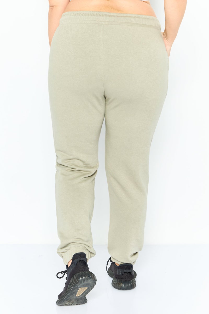 KANGOL Women Sportswear Fit Embroidered Outdoor Sweatpants, Sage Green  - Image 3