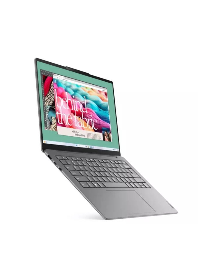 لينوفو لابتوب Yoga Slim 7 14IMH9 بشاشة OLED مقاس 14 بوصة (1920×1200)، معالج Intel Core Ultra 7-155H، ذاكرة وصول عشوائي DDR5 سعة 16 جيجابايت، قرص صلب SSD سعة 512 جيجابايت، نظام التشغيل Windows 11 Home، يدعم اللغتين الإنجليزية والعربية، لون رمادي قمري الإنجليزية/العربية رمادي قمري - Image 2