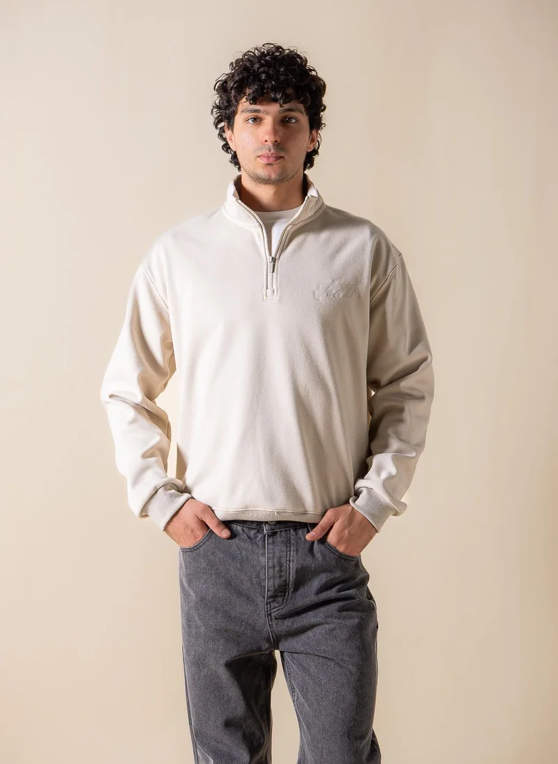 SHAPES EMBROIDERED QUARTER-ZIP SWEATSHIRT