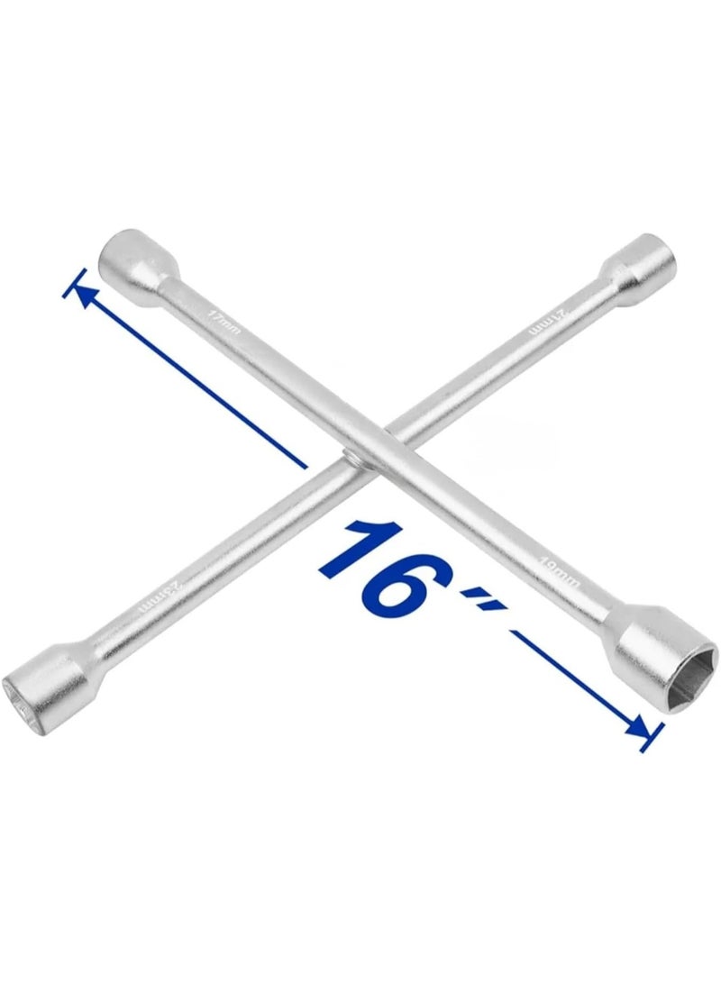 مفتاح صليبي للعجلات 16 بوصة من الصلب الكربوني – أداة فك صواميل للإطارات لجميع السيارات والفانات - Image 2
