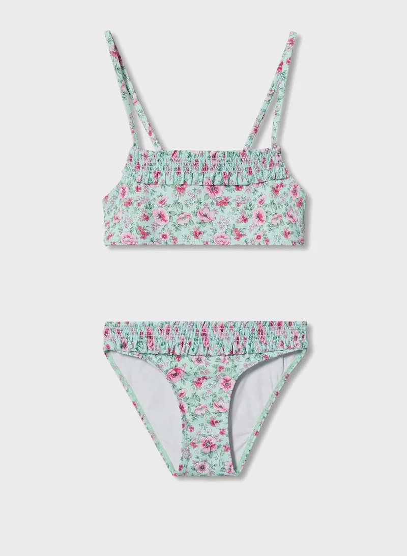 MANGO Kids Floral Print Bikini