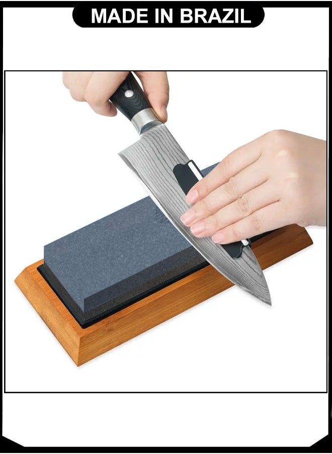 A TO Z Brazilian Carborundum Knife Sharpening Stone – 108S Dual Grit Combo, Durable & Long Lasting Knife & Blade Sharpener, Compact 8 x 5 cm Block  - Image 4