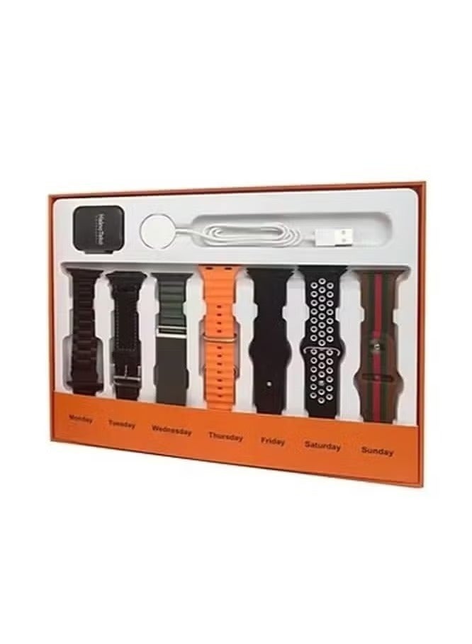 Haino Teko GP 7 Smart Watch with Seven Set Straps and Wireless Charger for Men and Women -– Stylish, Multifunctional Fitness Tracker, Heart Rate Monitor, Waterproof, and Customizable Design - Image 1