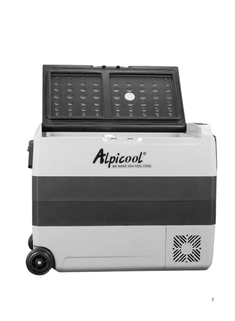 Alpicool Car refrigerator, small refrigerator, Alpicool T60 liters 60 portable car refrigerator 12/24 volt electric cooler for camping, road trips, picnics. Cooling power down to -20 degrees Celsius! Keep your food fresh and enjoy chilled drinks anywhere! - Image 3