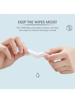 Bukela Wet Wipe Warmer USB Baby Wet Wipe Warmer 3 Temperature Modes Diaper Wipe Warmer 10W Constant Temperature Large Capacity Portable Baby Wet Wipe Warmer Dispenser for Home Car Travel  - Image 4