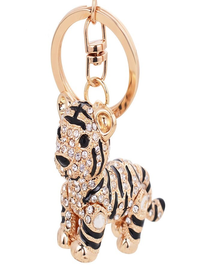 Bestdays Cute Tiger Sparkling Charm Blingbling Keychain Crystal Rhinestone Pendant (White) - Image 2