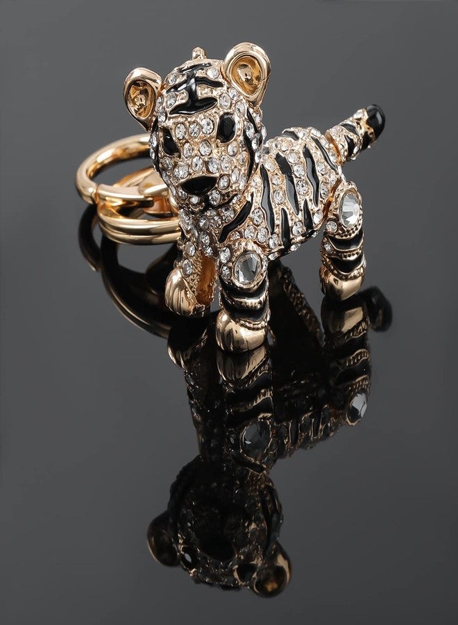 Bestdays Cute Tiger Sparkling Charm Blingbling Keychain Crystal Rhinestone Pendant (White) - Image 5