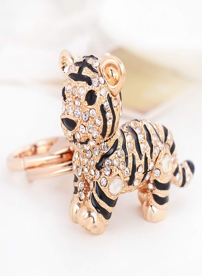 Bestdays Cute Tiger Sparkling Charm Blingbling Keychain Crystal Rhinestone Pendant (White) - Image 4