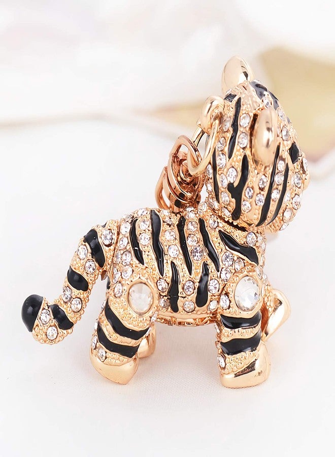 Bestdays Cute Tiger Sparkling Charm Blingbling Keychain Crystal Rhinestone Pendant (White) - Image 3