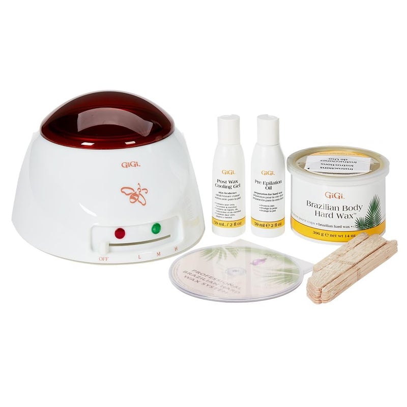 Gigi Brazilian Waxing Kit for Women - Hair Removal Wax Kit with Wax Warmer, Hard Wax, Pre & Post Wax Care, & Applicator Sticks - Ideal for Bikini & Intimate Areas - Image 1