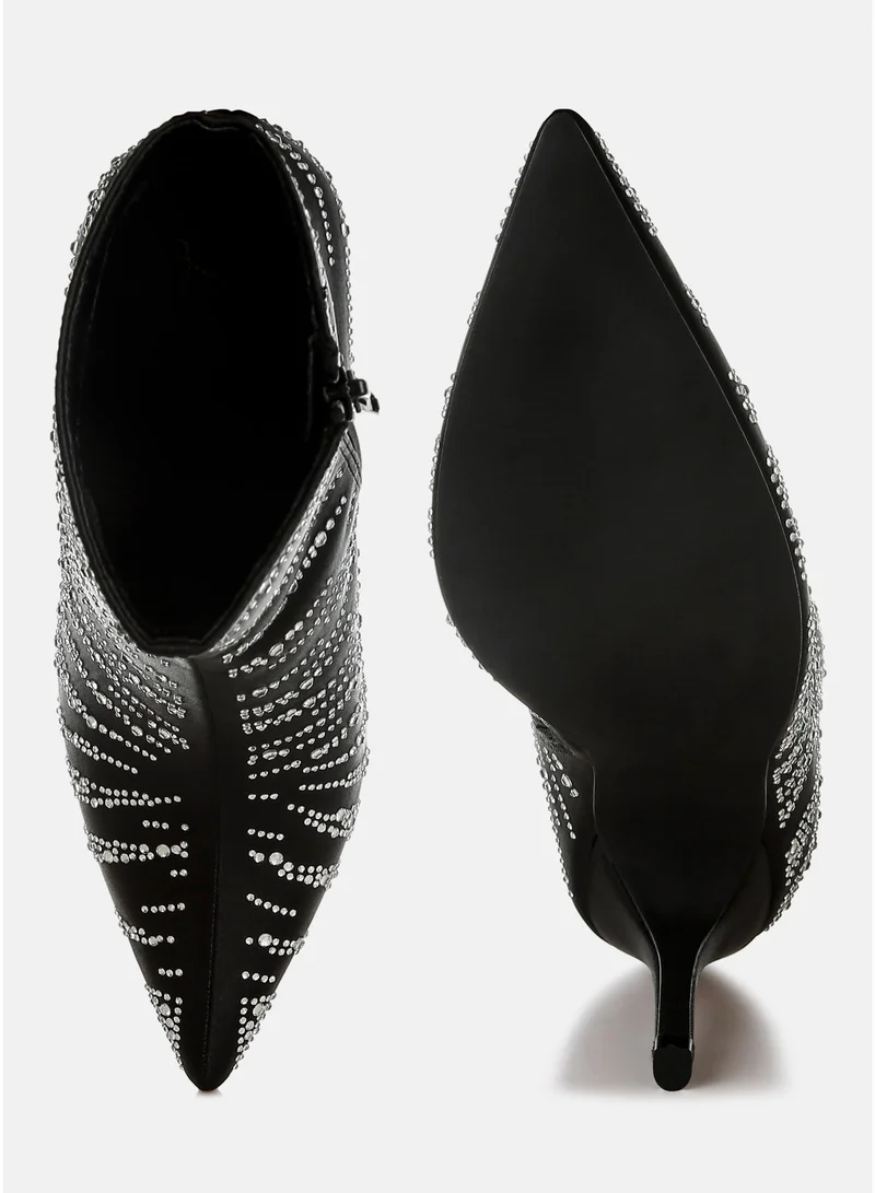 London Rag  London Rag Women's Satin Rhinestone Ankle Party Boots in Black for Women | Best Price UAE