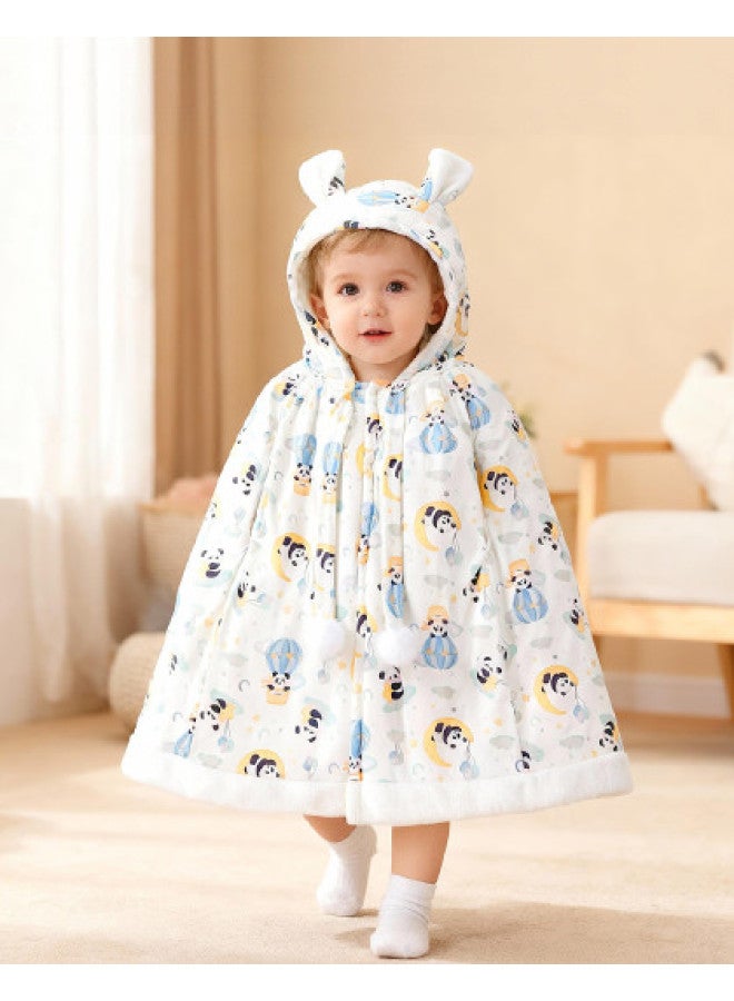 YISHUANGER Baby Windproof Cape Warm Infant Cloak Winter Thickened Children's Windproof Jacket With Hand Openings - Image 1