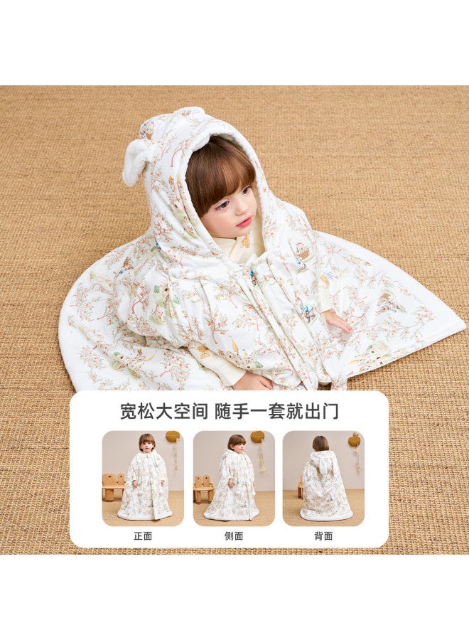 YISHUANGER Baby Windproof Cape Warm Infant Cloak Winter Thickened Children's Windproof Jacket With Hand Openings - Image 4