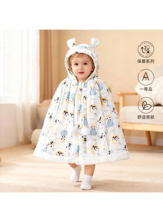 YISHUANGER Baby Windproof Cape Warm Infant Cloak Winter Thickened Children's Windproof Jacket With Hand Openings - Image 2